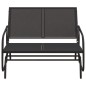 Panca Glider Giardino Nera 120,5x76x86,5 cm Textilene e Acciaio Panca Glider Giardino Nera 120,5x76x86,5 cm Textilene e Acciaio