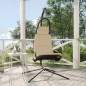 Sedia Dondolo Giardino con Cuscino Crema Tessuto Oxford Acciaio Sedia Dondolo Giardino con Cuscino Crema Tessuto Oxford Acciaio