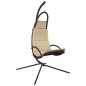 Sedia Dondolo Giardino con Cuscino Crema Tessuto Oxford Acciaio Sedia Dondolo Giardino con Cuscino Crema Tessuto Oxford Acciaio