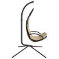 Sedia Dondolo Giardino con Cuscino Crema Tessuto Oxford Acciaio Sedia Dondolo Giardino con Cuscino Crema Tessuto Oxford Acciaio