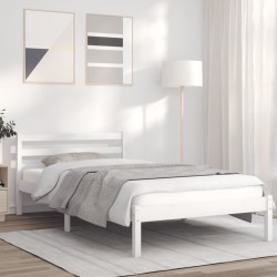 vidaXL Giroletto Bianco 90x190 cm in Legno Massello di Pino 3FT Single