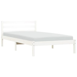 vidaXL Giroletto Bianco 90x190 cm in Legno Massello di Pino 3FT Single