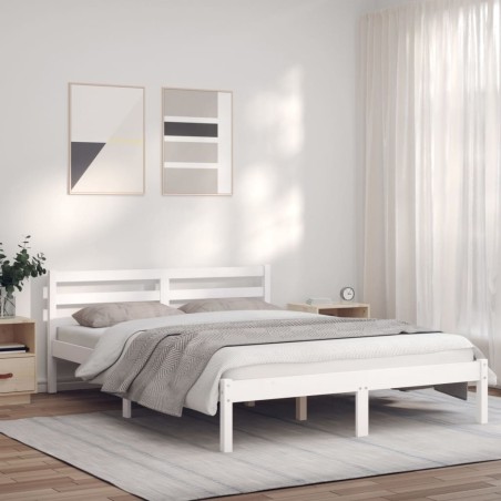 vidaXL Giroletto Bianco 140x200 cm in Legno Massello di Pino