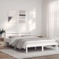 vidaXL Giroletto Bianco 140x200 cm in Legno Massello di Pino vidaXL Giroletto Bianco 140x200 cm in Legno Massello di Pino