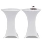 Copritavolo ?70 cm Bianco Tessuto elasticizzato 2 pezzi Copritavolo ?70 cm Bianco Tessuto elasticizzato 2 pezzi