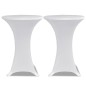 Copritavolo ?70 cm Bianco Tessuto elasticizzato 2 pezzi Copritavolo ?70 cm Bianco Tessuto elasticizzato 2 pezzi
