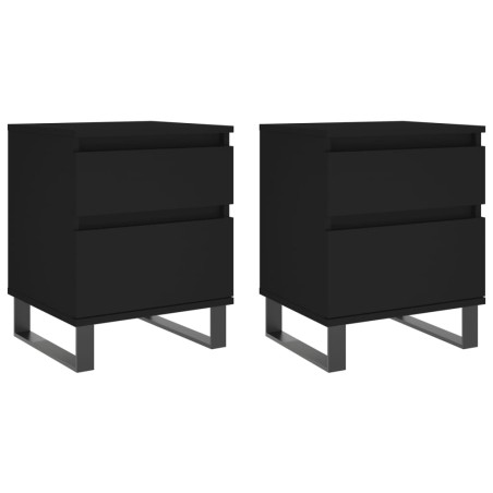 vidaXL Comodini 2pz Neri 40x35x50 cm in Legno Multistrato