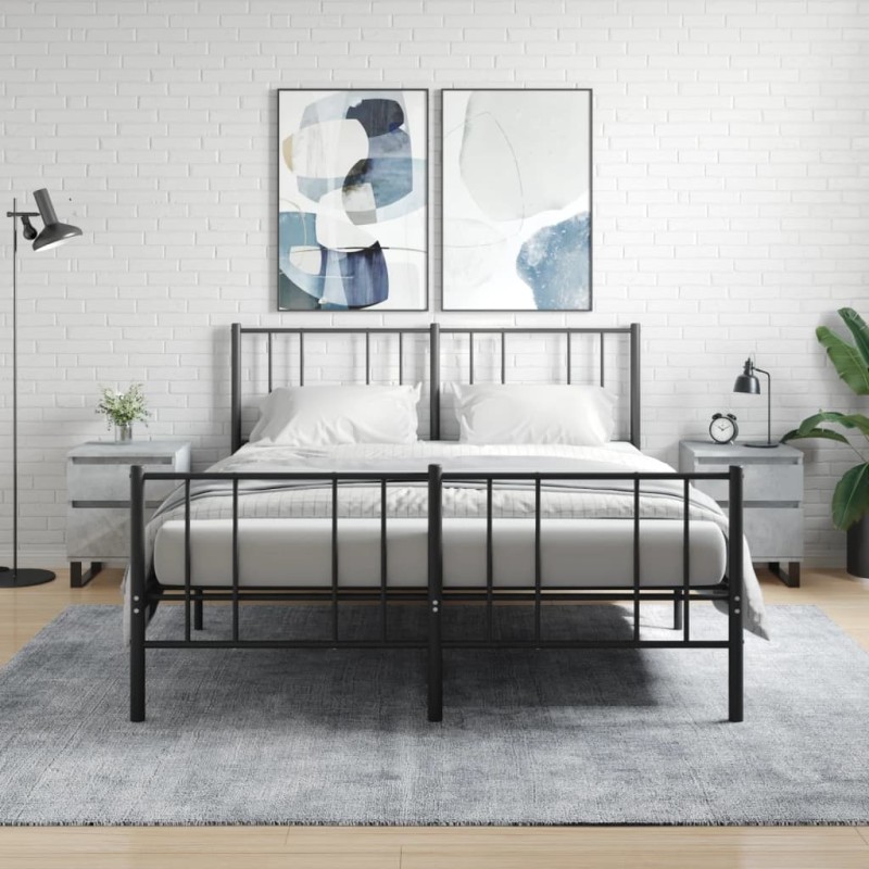 vidaXL Comodini 2pz Grigio Cemento 40x35x50 cm in Legno Multistrato
