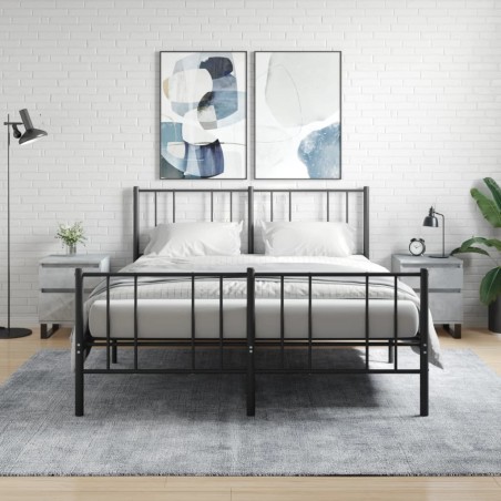 vidaXL Comodini 2pz Grigio Cemento 40x35x50 cm in Legno Multistrato