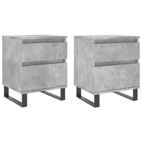 vidaXL Comodini 2pz Grigio Cemento 40x35x50 cm in Legno Multistrato