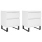 vidaXL Comodini 2pz Bianchi 40x35x50 cm in Legno Multistrato vidaXL Comodini 2pz Bianchi 40x35x50 cm in Legno Multistrato