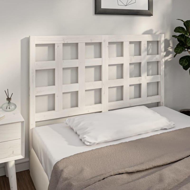 Testiera per Letto Bianca 125,5x4x100 cm Legno Massello di Pino Testiera per Letto Bianca 125,5x4x100 cm Legno Massello di Pino