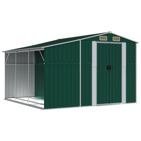 vidaXL Capanno da Giardino Verde 277x279x179 cm in Acciaio Zincato