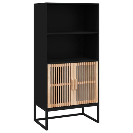 vidaXL Credenza Nera 60x35x125 cm in Legno Multistrato