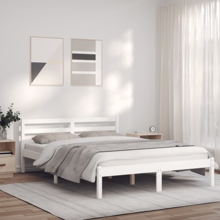 vidaXL Giroletto Bianco 120x200 cm in Legno Massello di Pino
