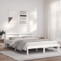 vidaXL Giroletto Bianco 120x200 cm in Legno Massello di Pino vidaXL Giroletto Bianco 120x200 cm in Legno Massello di Pino