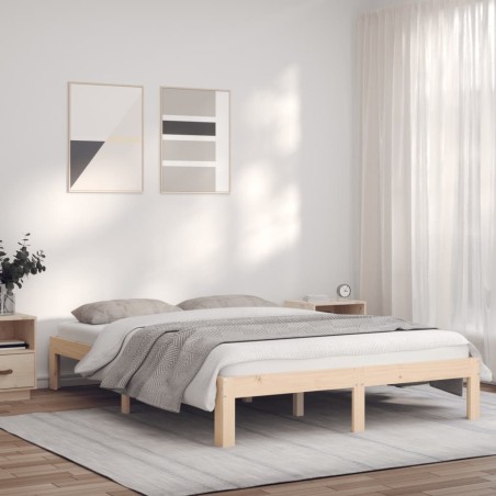 vidaXL Giroletto 120x190 cm Legno Massello di Pino 4FT Small Double
