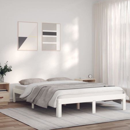 vidaXL Giroletto Bianco 140x200 cm in Legno Massello di Pino