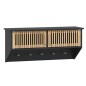 Armadietto Parete con Ganci Nero 80x24x35,5cm Legno Multistrato Armadietto Parete con Ganci Nero 80x24x35,5cm Legno Multistrato