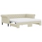 vidaXL Divano Letto Estraibile con Materassi Crema 90x200cm Similpelle vidaXL Divano Letto Estraibile con Materassi Crema 90x200cm Similpelle