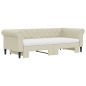 vidaXL Divano Letto Estraibile con Materassi Crema 90x200cm Similpelle vidaXL Divano Letto Estraibile con Materassi Crema 90x200cm Similpelle