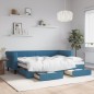 vidaXL Divano Letto Estraibile con Cassetti Blu 80x200 cm in Velluto vidaXL Divano Letto Estraibile con Cassetti Blu 80x200 cm in Velluto