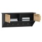 Armadietto Parete con Ganci Nero 80x24x35,5cm Legno Multistrato Armadietto Parete con Ganci Nero 80x24x35,5cm Legno Multistrato