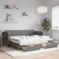vidaXL Divano Letto Estraibile Cassetti Grigio Scuro 80x200cm Tessuto vidaXL Divano Letto Estraibile Cassetti Grigio Scuro 80x200cm Tessuto