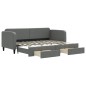 vidaXL Divano Letto Estraibile Cassetti Grigio Scuro 80x200cm Tessuto vidaXL Divano Letto Estraibile Cassetti Grigio Scuro 80x200cm Tessuto
