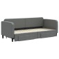 vidaXL Divano Letto Estraibile Cassetti Grigio Scuro 80x200cm Tessuto vidaXL Divano Letto Estraibile Cassetti Grigio Scuro 80x200cm Tessuto