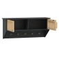 Armadietto Parete con Ganci Nero 80x24x35,5cm Legno Multistrato Armadietto Parete con Ganci Nero 80x24x35,5cm Legno Multistrato