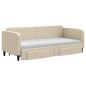 vidaXL Divano Letto Estraibile con Cassetti Crema 80x200 cm in Tessuto vidaXL Divano Letto Estraibile con Cassetti Crema 80x200 cm in Tessuto