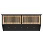 Armadietto Parete con Ganci Nero 80x24x35,5cm Legno Multistrato Armadietto Parete con Ganci Nero 80x24x35,5cm Legno Multistrato