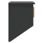 Armadietto Parete con Ganci Nero 80x24x35,5cm Legno Multistrato Armadietto Parete con Ganci Nero 80x24x35,5cm Legno Multistrato