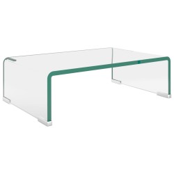 vidaXL Mobile/Rialzo porta TV in Vetro Bianco 40x25x11 cm