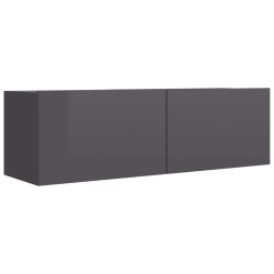 vidaXL Mobile Porta TV Grigio Lucido 100x30x30 cm in Truciolato