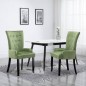 vidaXL Sedia da Pranzo con Braccioli in Velluto Verde Chiaro vidaXL Sedia da Pranzo con Braccioli in Velluto Verde Chiaro