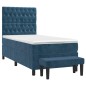vidaXL Giroletto a Molle con Materasso Blu Scuro 90x190 cm in Velluto