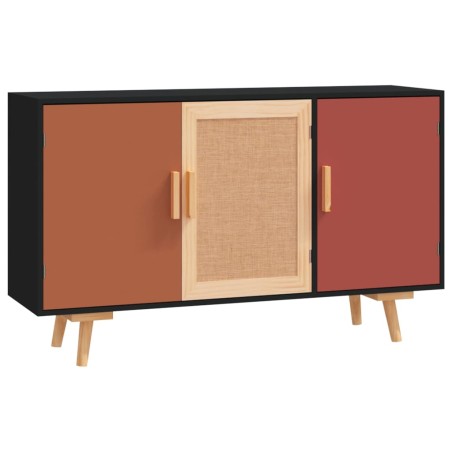 Credenza Nera 105x30x65,5 cm in Legno Multistrato