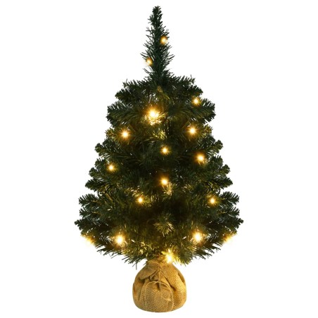 vidaXL Albero di Natale Artificiale con Supporto e LED Verde 60 cm PVC