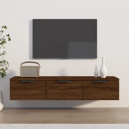 Armadietto a Muro Rovere Marrone 102x30x20 cm Legno Multistrato