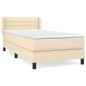 vidaXL Giroletto a Molle con Materasso Crema 90x200 cm inTessuto