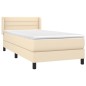 vidaXL Giroletto a Molle con Materasso Crema 90x200 cm inTessuto