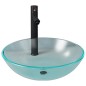 vidaXL Lavandino con Rubinetto e Piletta in Vetro Temperato Satinato
