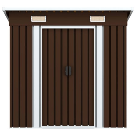vidaXL Capanno Attrezzi da Giardino Marrone 194x121x181 cm in Acciaio