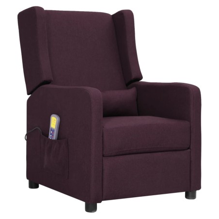vidaXL Poltrona Alzapersona Massaggiante Viola Tessuto