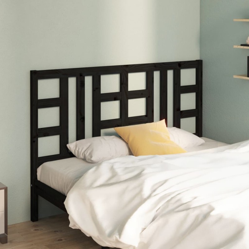 Testiera per Letto Nera 156x4x100 cm in Legno Massello di Pino Testiera per Letto Nera 156x4x100 cm in Legno Massello di Pino