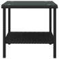 Tavolino Nero 45x45x45 cm Polyrattan e Vetro Temperato Tavolino Nero 45x45x45 cm Polyrattan e Vetro Temperato