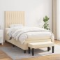 vidaXL Giroletto a Molle con Materasso Crema 90x200 cm inTessuto
