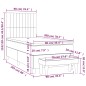 vidaXL Giroletto a Molle con Materasso Crema 90x200 cm inTessuto
